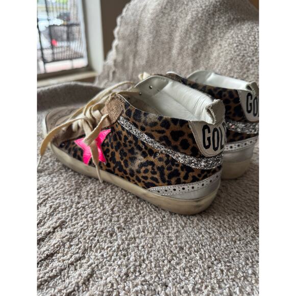 Golden Goose Mid Star Classics, size 39, leopard accents, pink star - Picture 10 of 13
